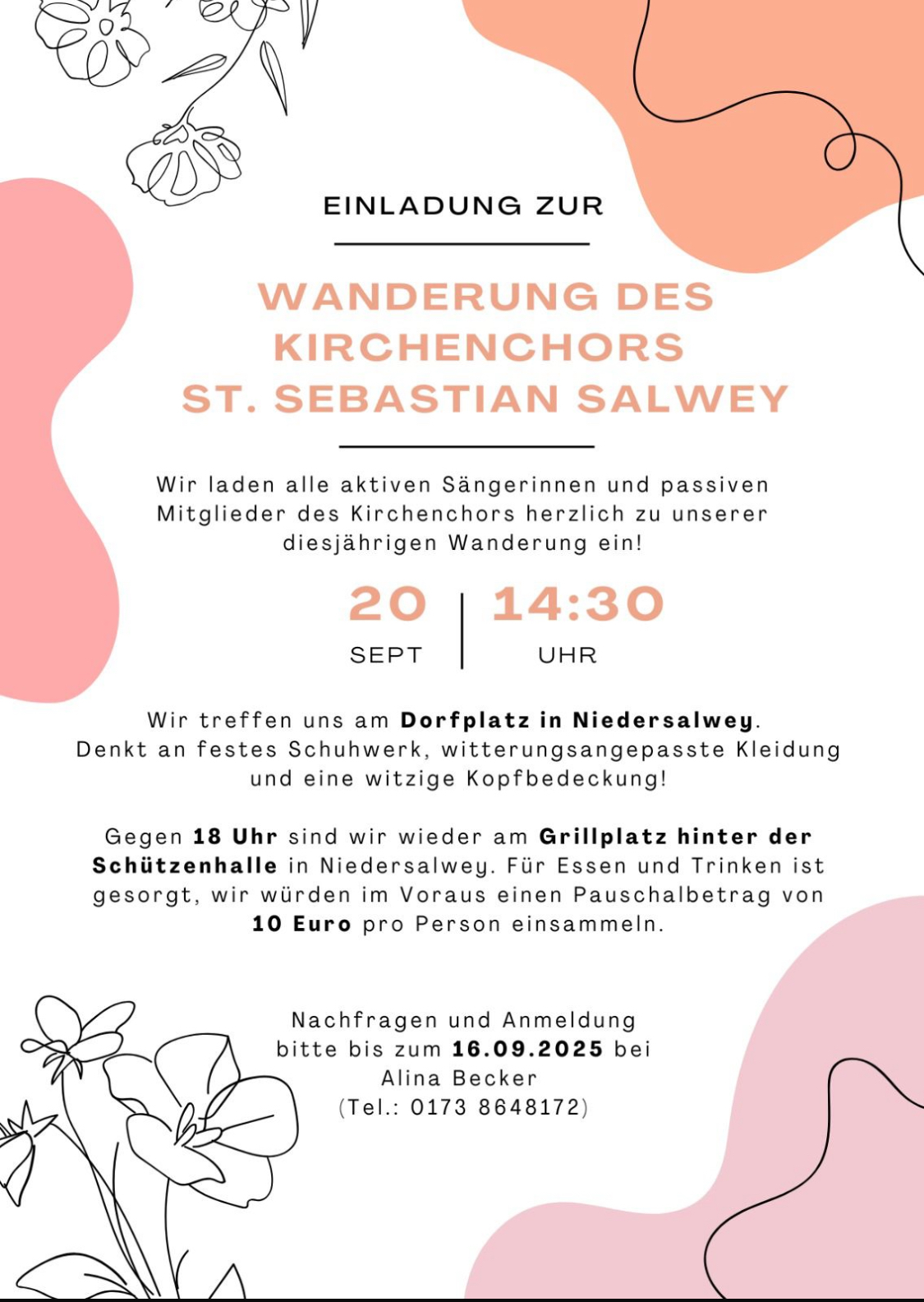 Wanderung des Kirchenchor - jetzt anmelden 