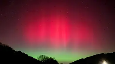 Polarlicht über Salwey, Blickrichtung Nord-West, ca. 23 Uhr